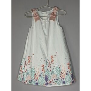 Catherine MaLandrino 3T Girls Summer Dress Nautical Ocean Scene Glitter